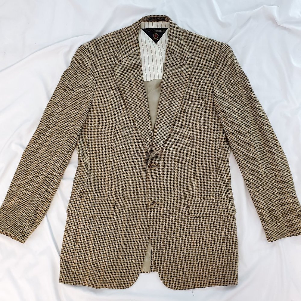 Tommy Hilfiger Blazer Club Style Sport Jacket 2-Button Brown Tan Size 40 Long